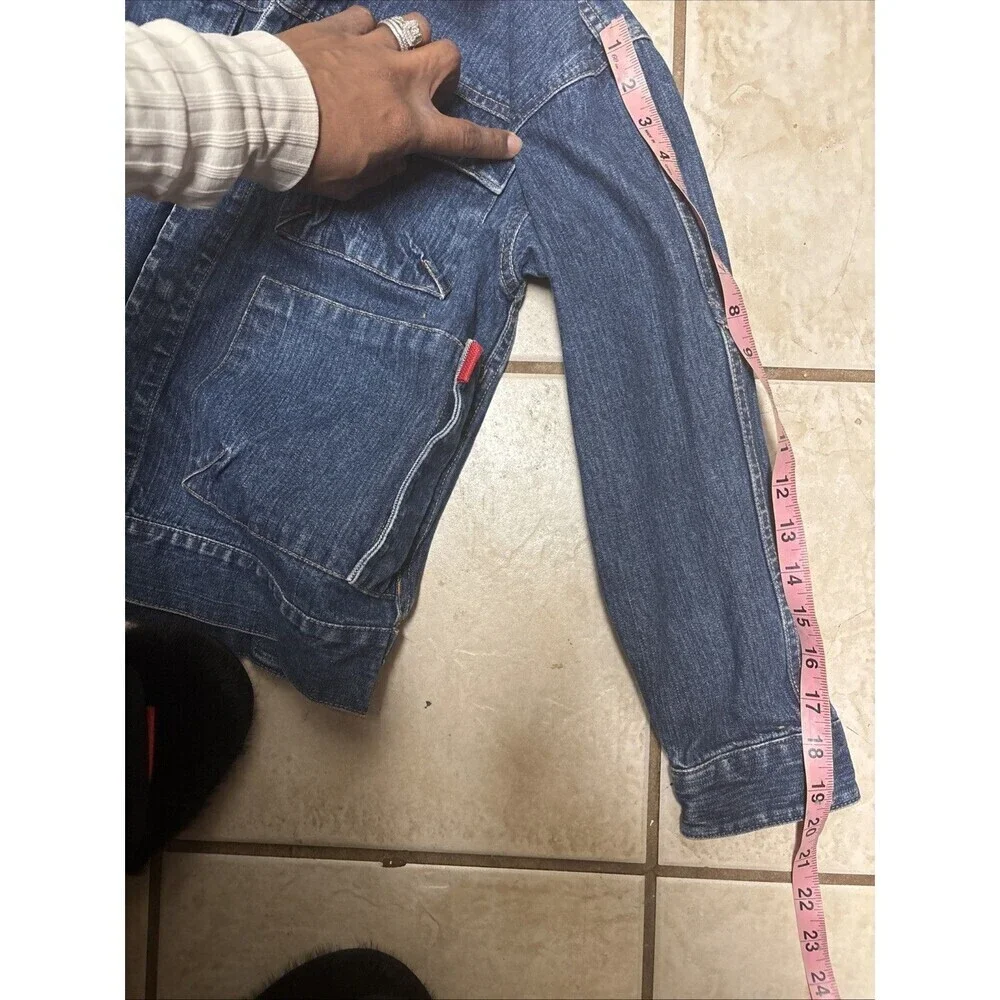 Vintage Kids Gap denim barn jacket Medium 7-8 Snap Button Y2K 2001 Pockets